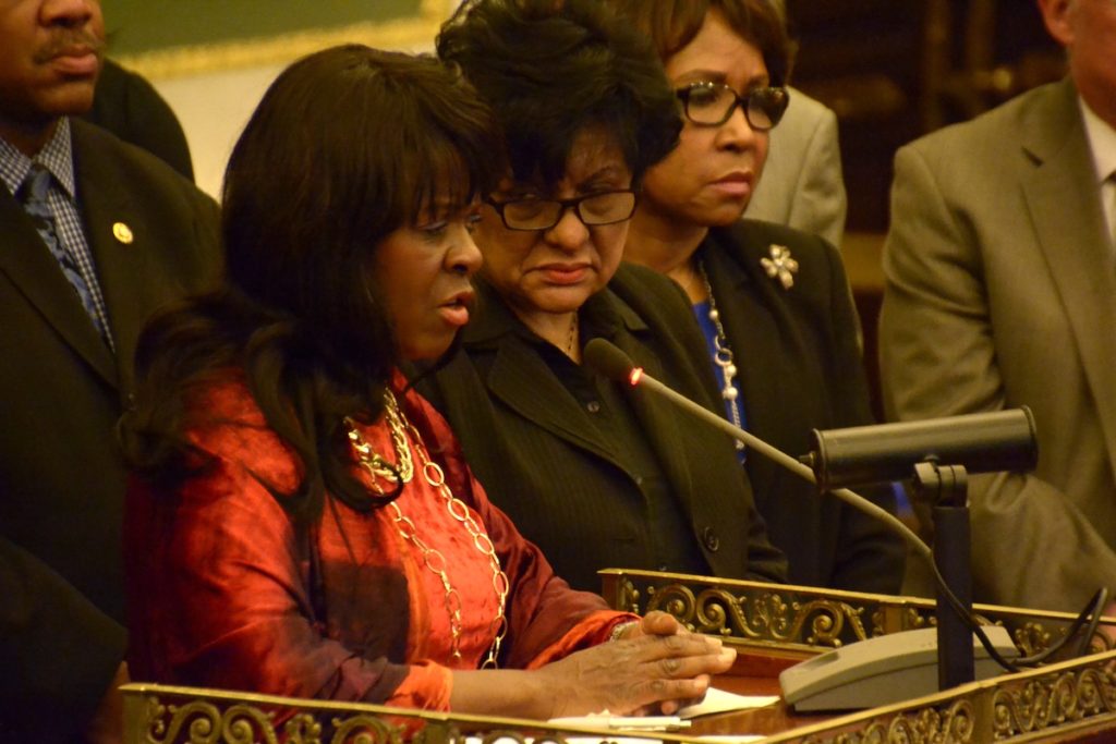 Vanesse Lloyd Sgambati at a Philadelphia City Council hearing in 2015.