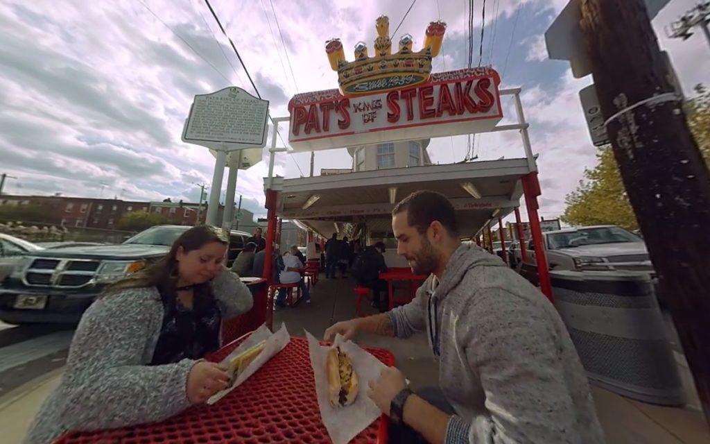Visit Philly virtual reality tour cheesesteaks
