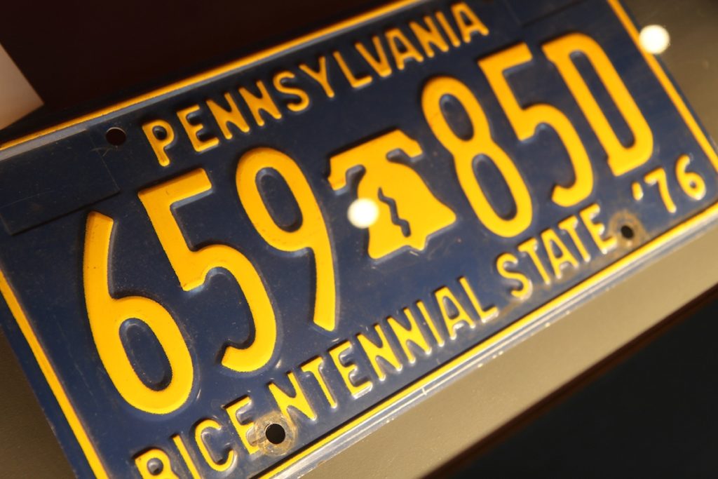 <em>The license plate analyzed by Joana Arruda. (Photo by Danielle Corcione)</em>