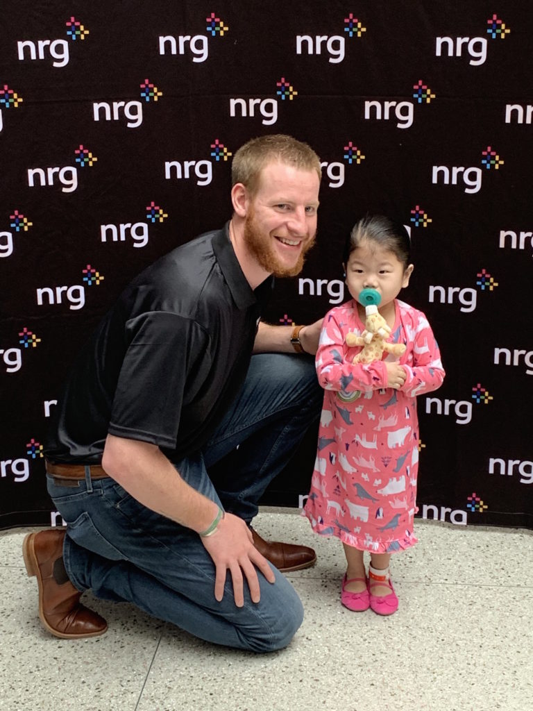 Carson Wentz with child from CHOP