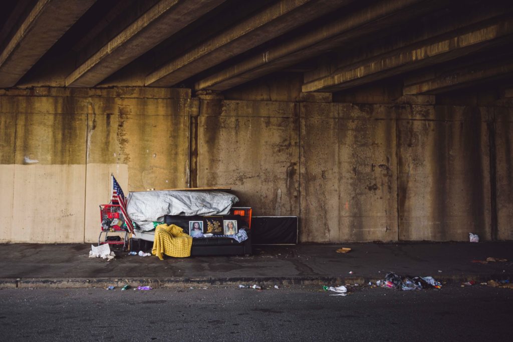 homeless at the underpass